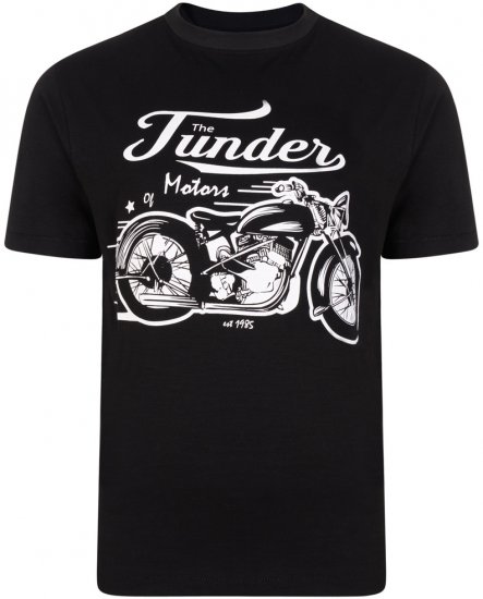 Kam Jeans 5104 Thunder Motors T-shirt Black - Тениски - мъжки тениски големи размери