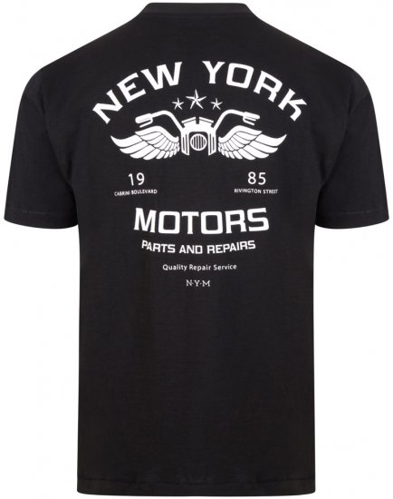 Kam Jeans 5106 NY Motors T-shirt Black - Тениски - мъжки тениски големи размери
