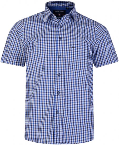 Kam Jeans 6140 Short Sleeve Shirt Navy - Ризи - мъжки ризи големи размери