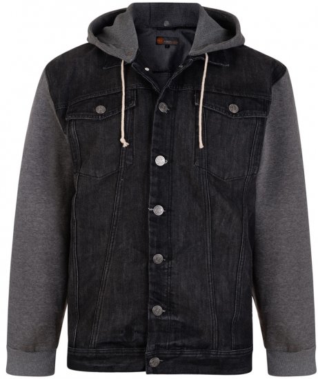 Kam Jeans Conte Denim Jacket Black - Якета - мъжки якета големи размери