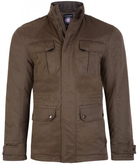 Kam Jeans 70 Suede Finish Coat Dark Olive - Якета - мъжки якета големи размери