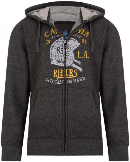 Kam Jeans 772 California Rider Hoodie Charcoal - Суичъри & cуичъри с качулка - мъжки суичъри големи размери