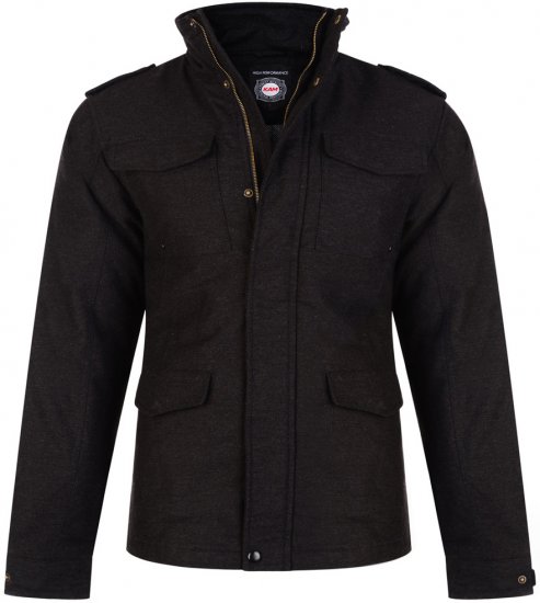 Kam Jeans 69 Moleskin Padded Coat Charcoal - Якета - мъжки якета големи размери