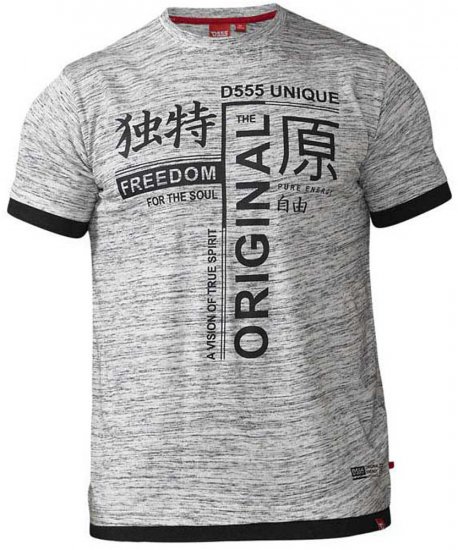 D555 Harold T-shirt Grey - Тениски - мъжки тениски големи размери