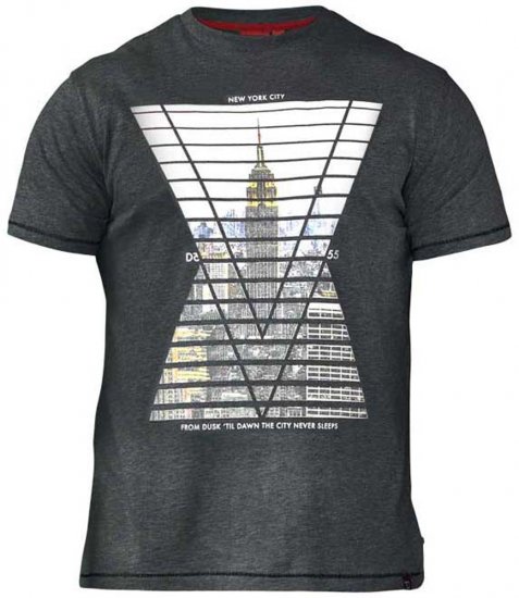 D555 Rox T-shirt Charcoal - Тениски - мъжки тениски големи размери