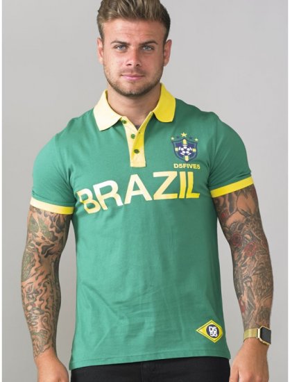D555 Silva Polo Green - Поло тениски - мъжки тениски с яка големи размери