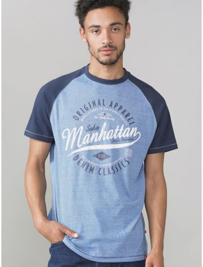 D555 Gunner T-shirt Blue - Тениски - мъжки тениски големи размери