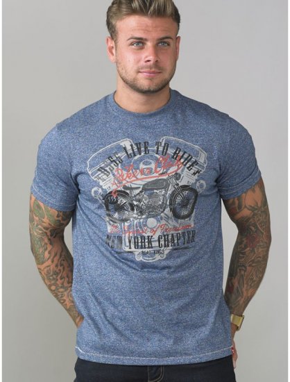 D555 Bradley T-shirt Blue - Тениски - мъжки тениски големи размери