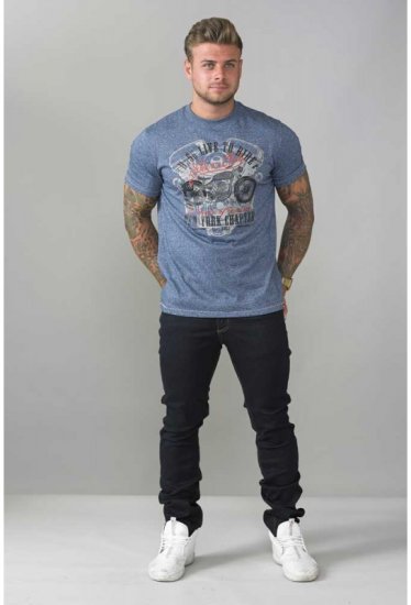 D555 Bradley T-shirt Blue - Тениски - мъжки тениски големи размери