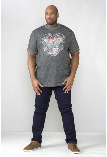 D555 Bradley T-shirt Charcoal - Тениски - мъжки тениски големи размери
