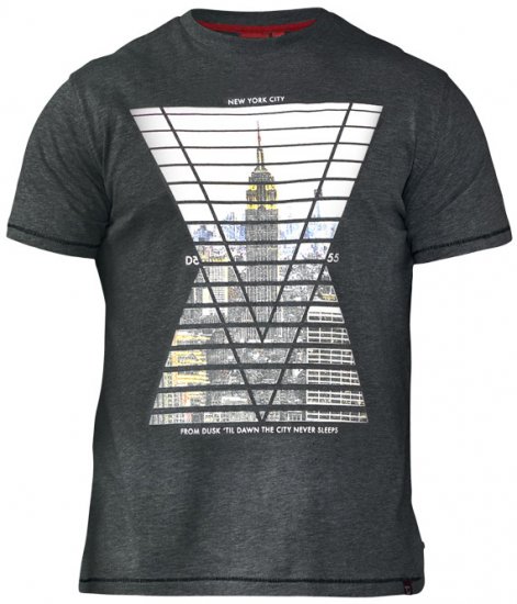 D555 Rox T-shirt Charcoal - Тениски - мъжки тениски големи размери