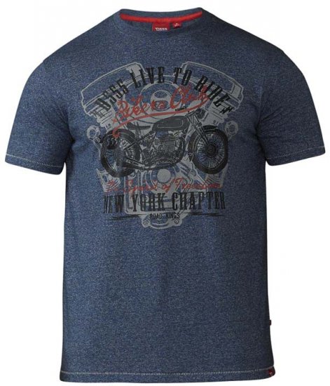 D555 Bradley T-shirt Blue - Тениски - мъжки тениски големи размери