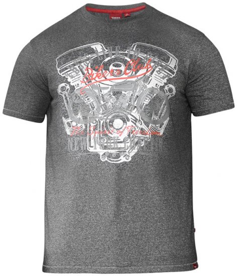 D555 Bradley T-shirt Charcoal - Тениски - мъжки тениски големи размери