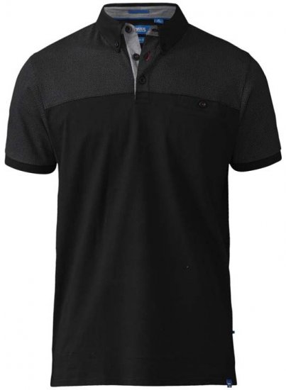 D555 Jauram Polo Black - Поло тениски - мъжки тениски с яка големи размери