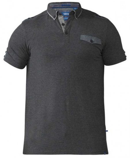 D555 Hogan Polo Charcoal - Поло тениски - мъжки тениски с яка големи размери