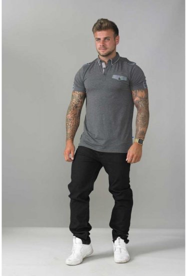 D555 Hogan Polo Charcoal - Поло тениски - мъжки тениски с яка големи размери