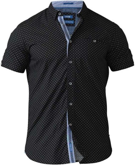 D555 Ollie Short Sleeve Shirt Black - Ризи - мъжки ризи големи размери