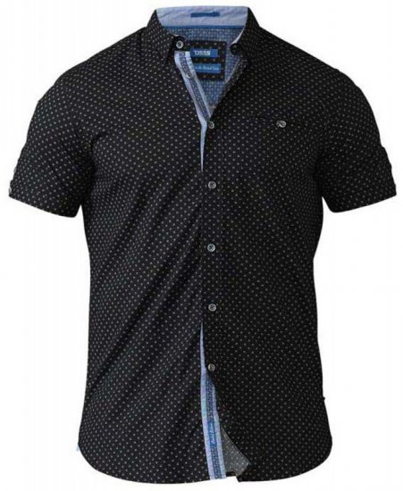 D555 Ollie Short Sleeve Shirt Black - Ризи - мъжки ризи големи размери