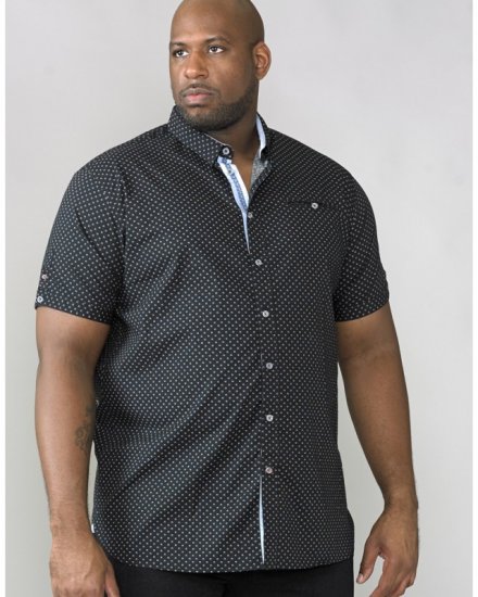 D555 Ollie Short Sleeve Shirt Black - Ризи - мъжки ризи големи размери