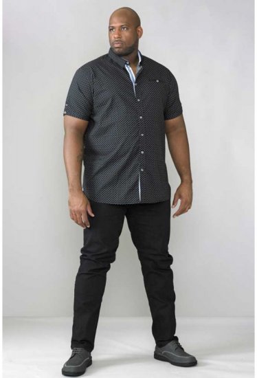 D555 Ollie Short Sleeve Shirt Black - Ризи - мъжки ризи големи размери