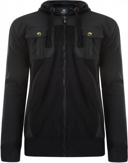 Kam Jeans 700 Contrast Print Hoody Black - Суичъри & cуичъри с качулка - мъжки суичъри големи размери