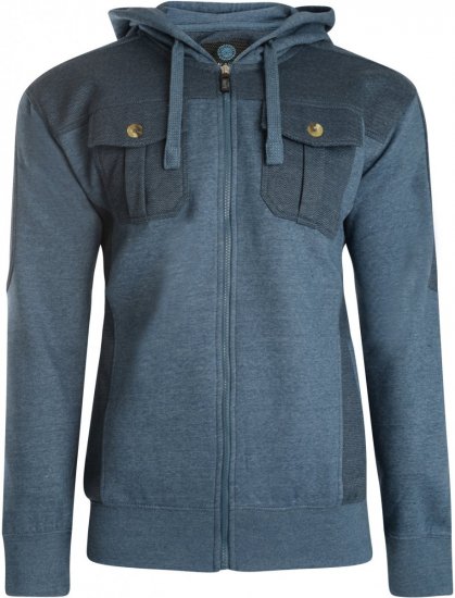 Kam Jeans 700 Contrast Print Hoody Denim - Суичъри & cуичъри с качулка - мъжки суичъри големи размери