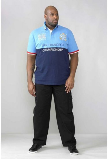 D555 Ernest Polo Blue & Navy - Поло тениски - мъжки тениски с яка големи размери