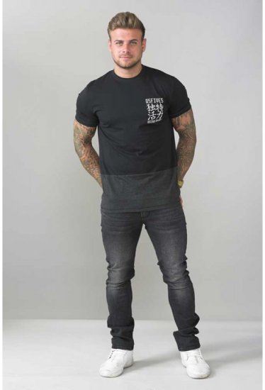 D555 Emerson T-shirt Black & Charcoal - Тениски - мъжки тениски големи размери