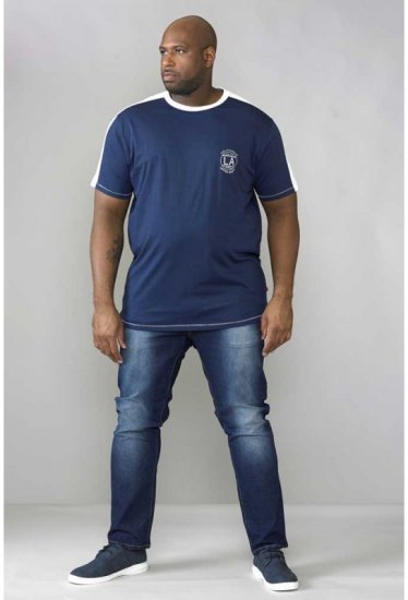 D555 Rick T-shirt Navy - Тениски - мъжки тениски големи размери