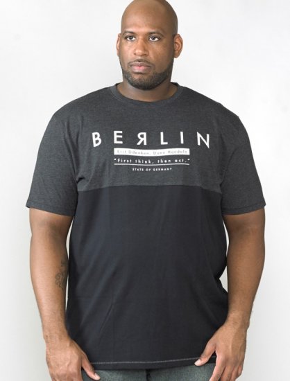 D555 Hamish T-shirt Charcoal & Black - Тениски - мъжки тениски големи размери