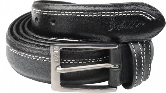 Kam Jeans 916 Leather Belt Black, 4cm - Колани - мъжки колани големи размери
