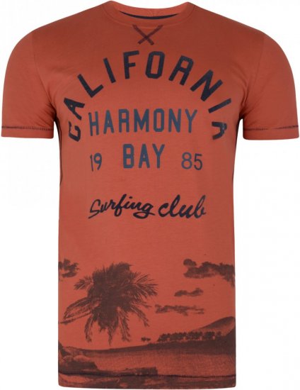 Kam Jeans 5207 Harmony Bay T-shirt Red - Тениски - мъжки тениски големи размери