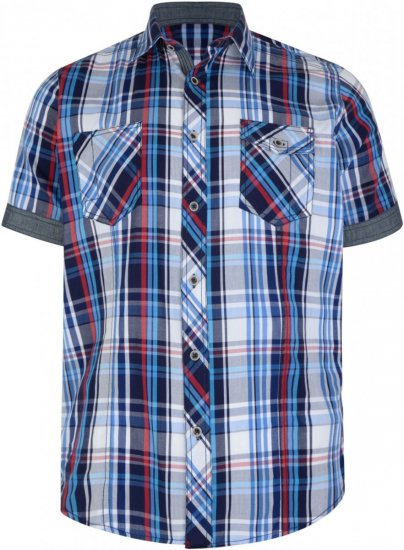 Kam Jeans 6149 Short Sleeve Shirt Blue - Ризи - мъжки ризи големи размери
