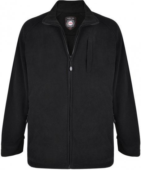 Kam Jeans 437 Fleece Jacket Black - Суичъри & cуичъри с качулка - мъжки суичъри големи размери