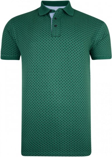 Kam Jeans 5224 Diamond Print Polo Pine - Поло тениски - мъжки тениски с яка големи размери