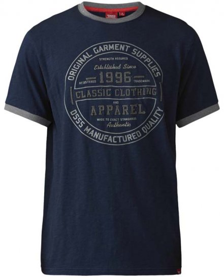 D555 Wilfred T-shirt Navy - Тениски - мъжки тениски големи размери
