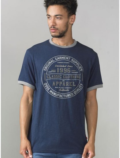 D555 Wilfred T-shirt Navy - Тениски - мъжки тениски големи размери