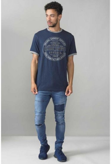 D555 Wilfred T-shirt Navy - Тениски - мъжки тениски големи размери