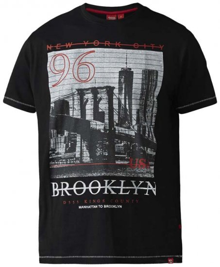 D555 Cain T-shirt Black - Тениски - мъжки тениски големи размери