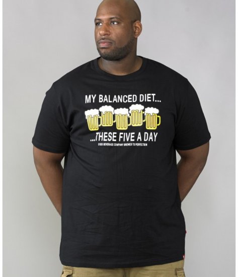 D555 Madison T-shirt Black - Тениски - мъжки тениски големи размери