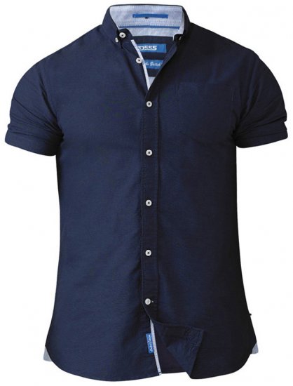 D555 Norman Short Sleeve Oxford Shirt Navy - Ризи - мъжки ризи големи размери