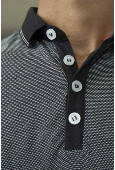 D555 Cecil Polo Black - Поло тениски - мъжки тениски с яка големи размери