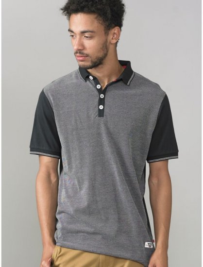 D555 Cecil Polo Black - Поло тениски - мъжки тениски с яка големи размери