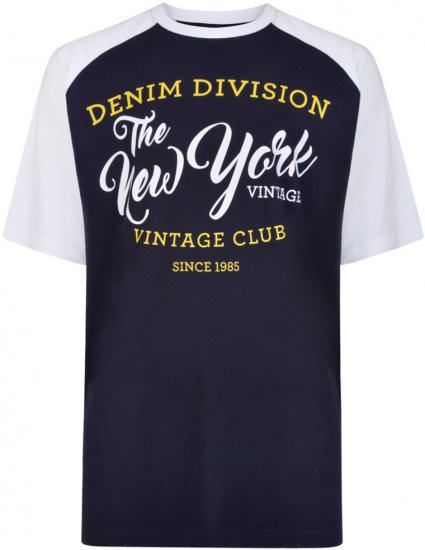 Kam Jeans 5210 Denim Division T-shirt Navy - Тениски - мъжки тениски големи размери