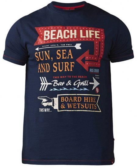 D555 Kennedy T-shirt Navy - Тениски - мъжки тениски големи размери