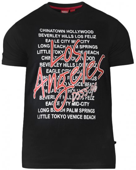 D555 Alfonzo T-shirt Black - Тениски - мъжки тениски големи размери