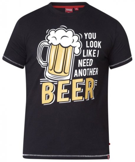 D555 Murray T-shirt Black - Тениски - мъжки тениски големи размери