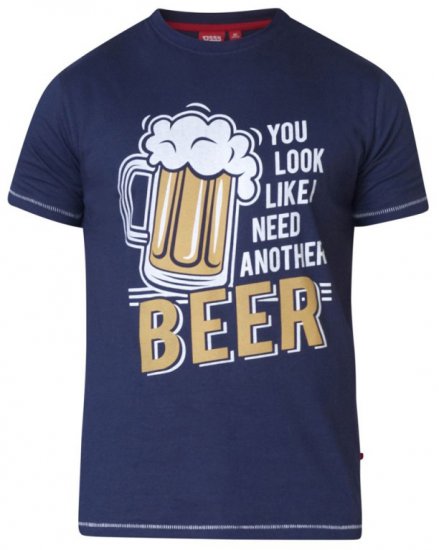 D555 Murray T-shirt Navy - Тениски - мъжки тениски големи размери