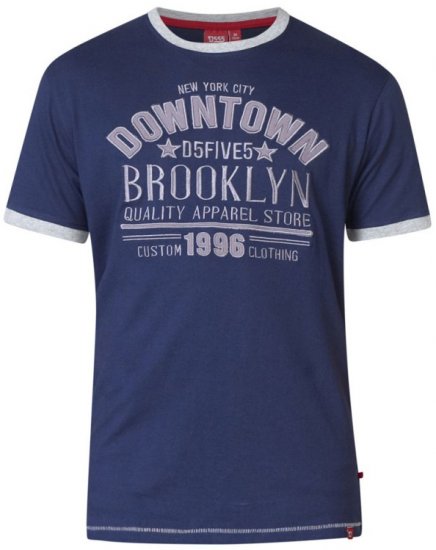 D555 Hatter T-shirt Navy - Тениски - мъжки тениски големи размери