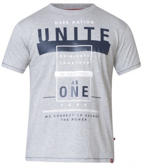 D555 Phillip T-shirt Grey - Тениски - мъжки тениски големи размери